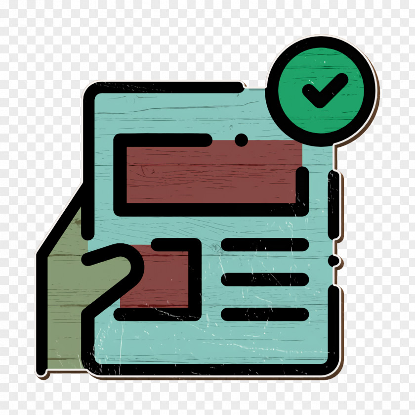 Check Mark Icon Document Editorial Design PNG