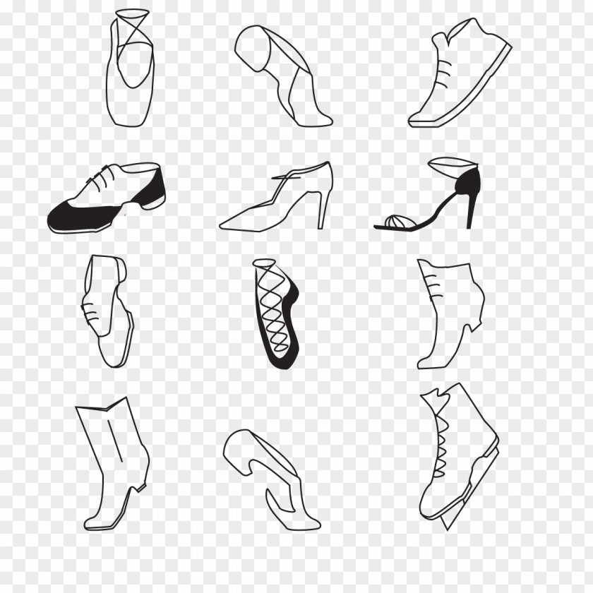 Tap SHOES Thumb Line Art Clip PNG