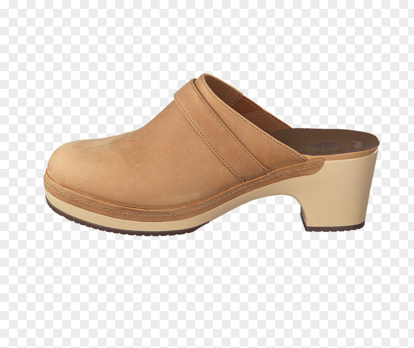 Camel Leather Clog High-heeled Shoe Suede PNG