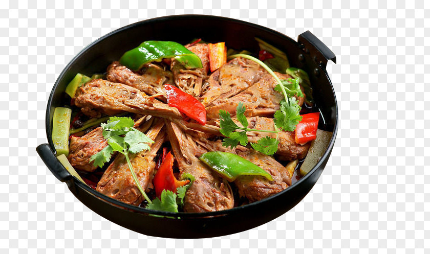 Griddle Duck Head Twice Cooked Pork Chinese Cuisine Hot Pot PNG