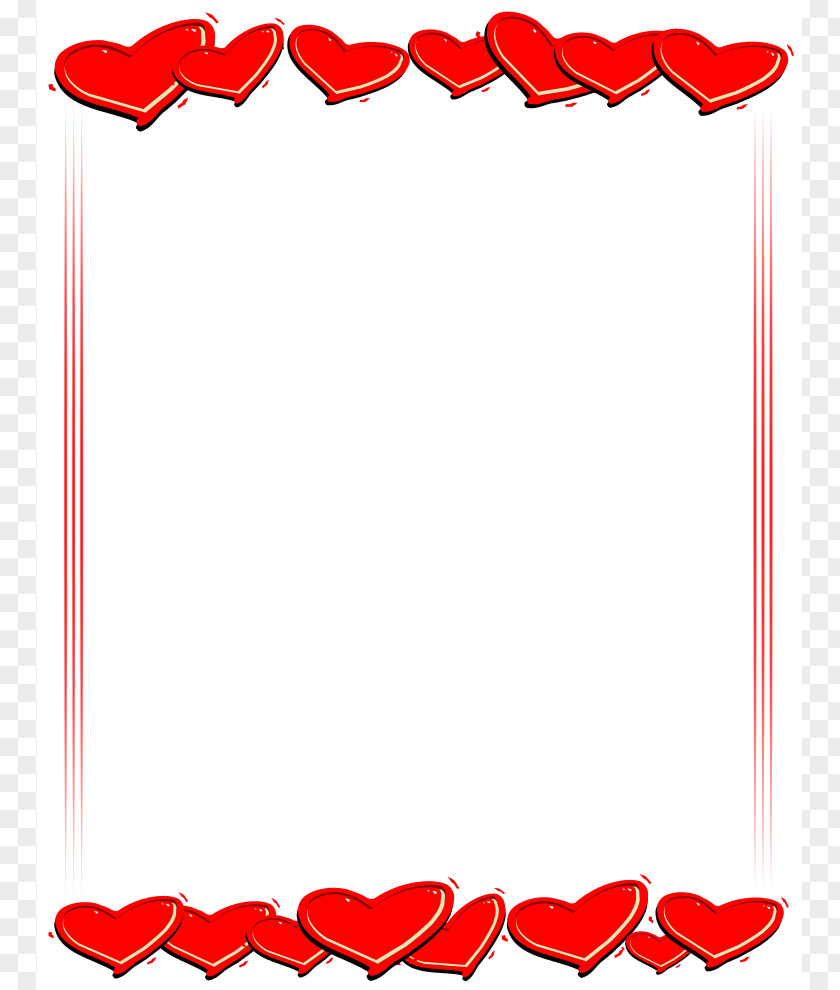 Hearts Pictures Right Border Of Heart Valentine's Day Clip Art PNG