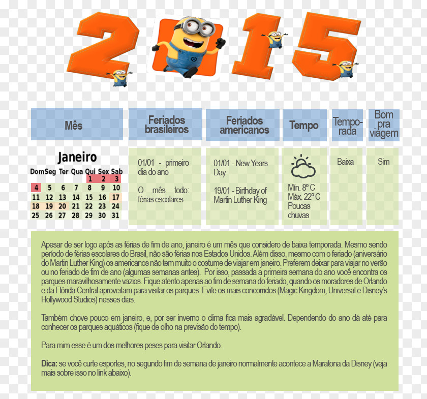 Janeiro Calendar 0 Minions Agnes PNG