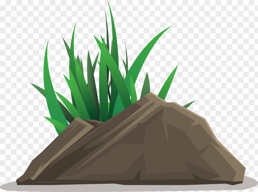 Stone Grass Vector AI PNG
