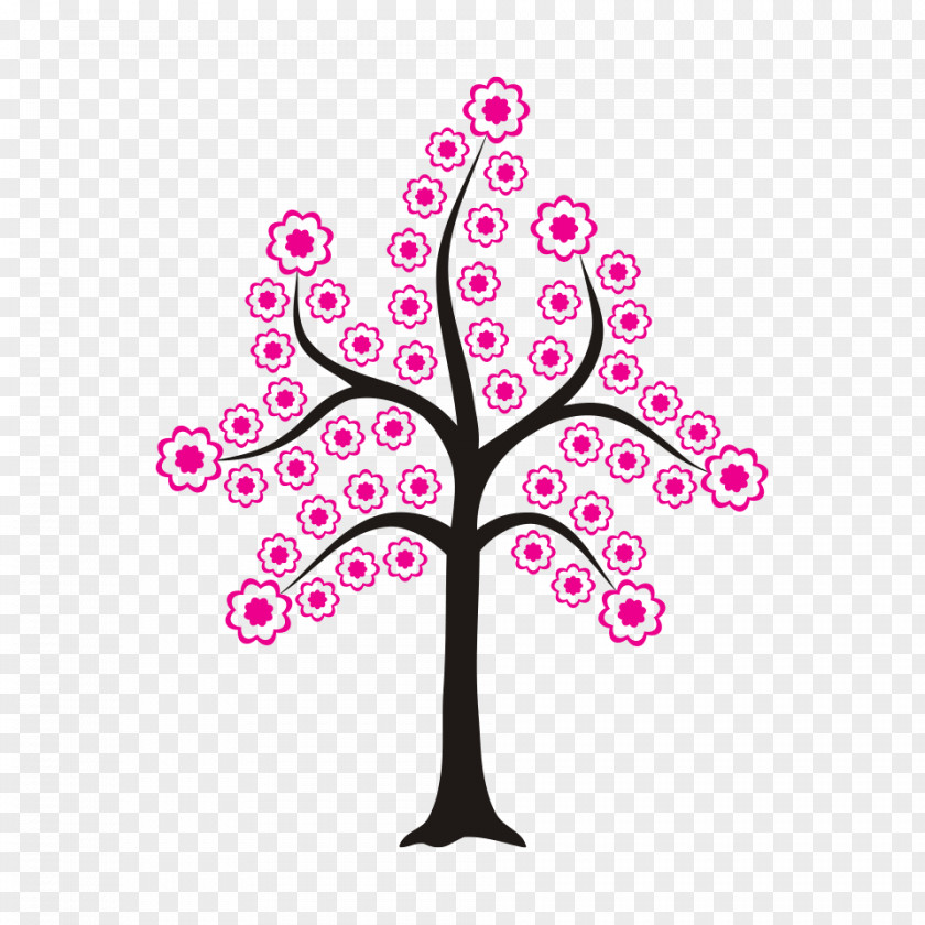 Line Sticker Flowering Plant Pink M Clip Art PNG