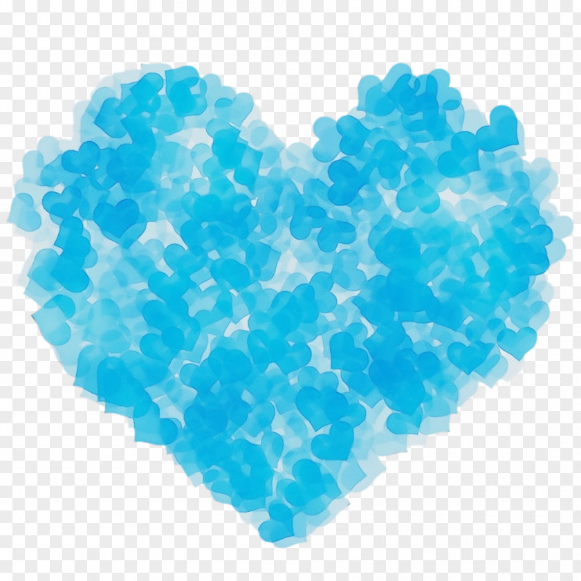 Aqua Blue Turquoise Heart Cloud PNG