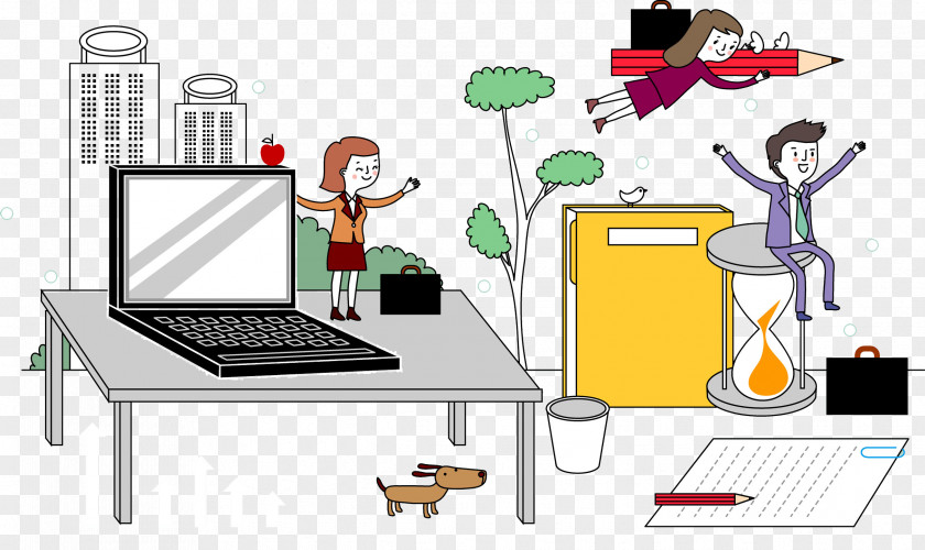 Hand Drawn Computer Table Drawing PNG