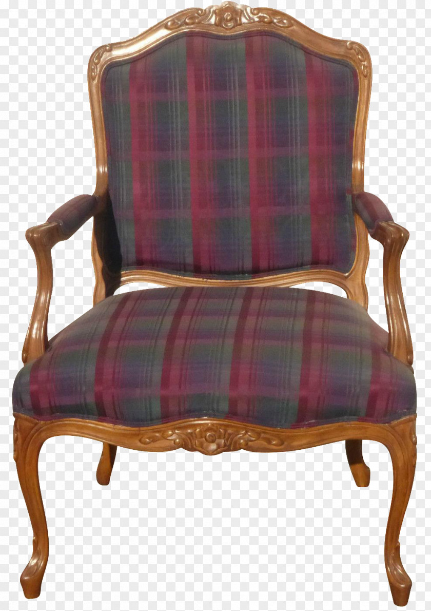 Armchair Furniture Chair Antique Tartan Pattern PNG