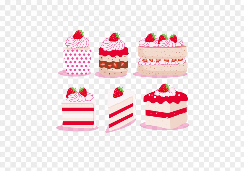 Vector Strawberry Cupcakes Cream Cake Stuffing Birthday Icing PNG
