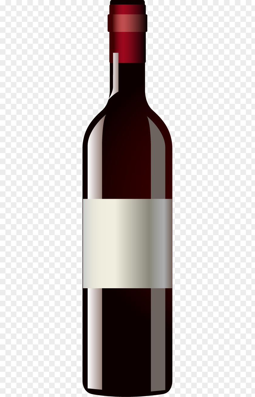 Wine Vector Material Red Glass Bottle PNG