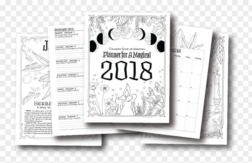 Book Coloring Of Shadows: Spells Planner For A Magical 2018 Spell Crafts PNG