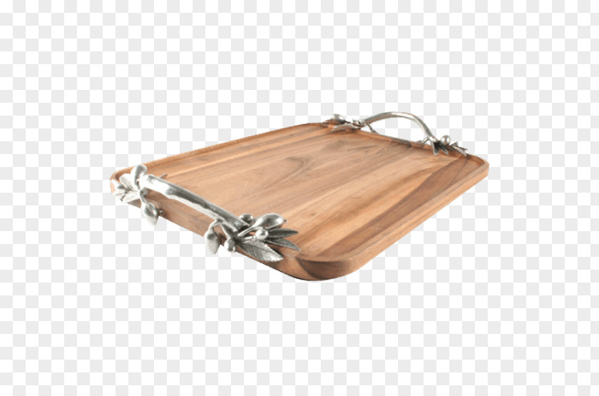 Wood Tray Platter Pewter Branch PNG