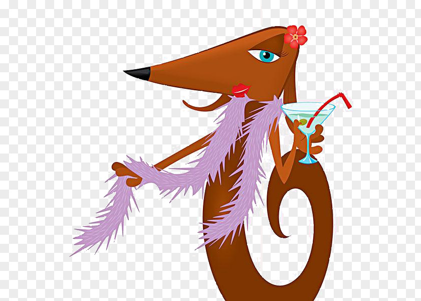 Cartoon Fox Material Old New Year Holiday Tree Wish PNG