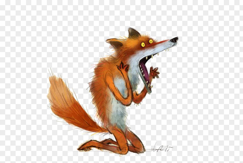 Fox Red Drawing Cartoon Illustration PNG