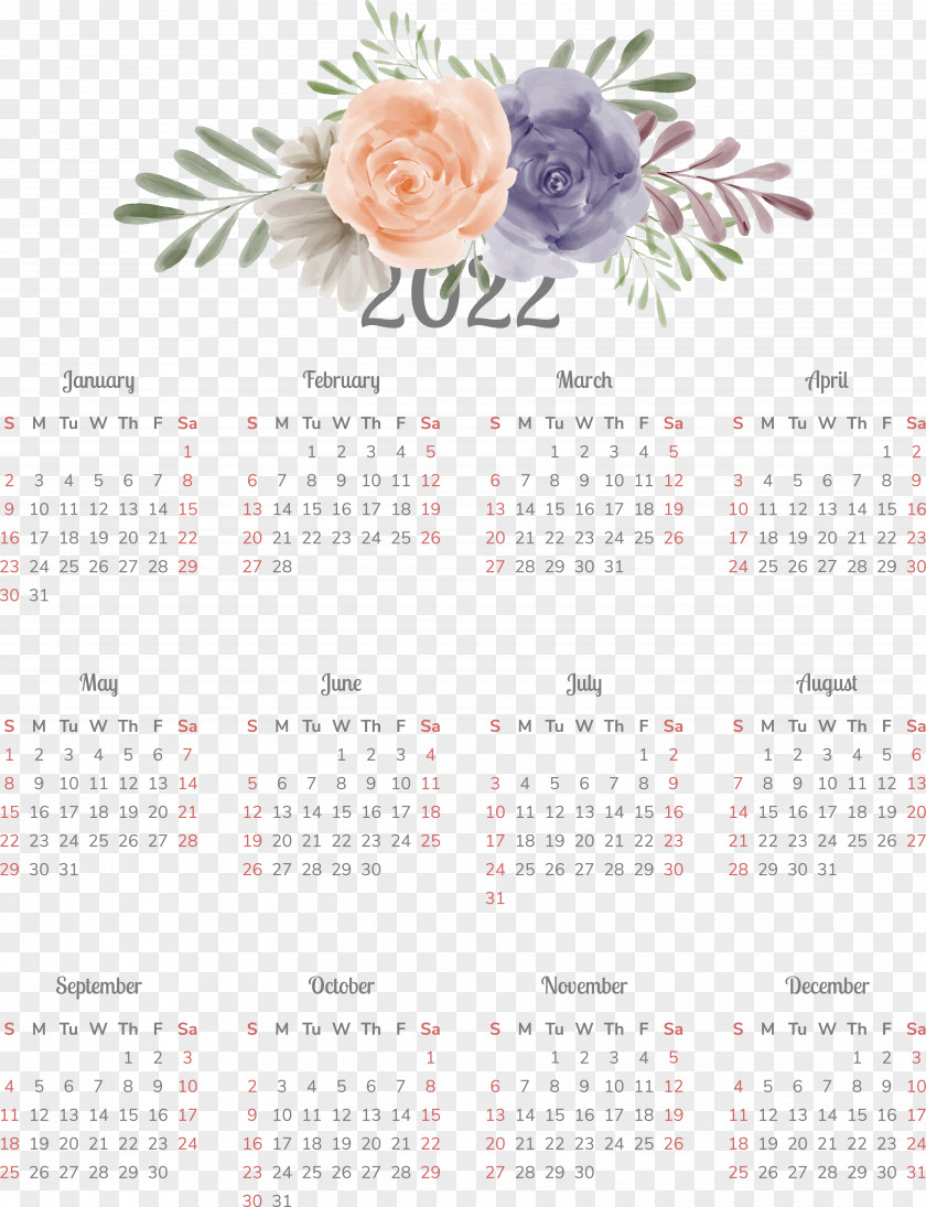 Calendar Font Flower 2011 PNG