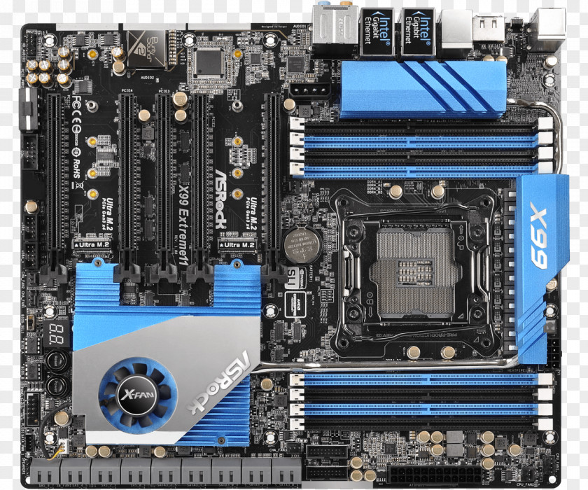 Intel ASRock X99 Extreme11 LGA 2011-v3 SATA 6Gb/s USB 3.0 Extended ATX Motherboard PNG