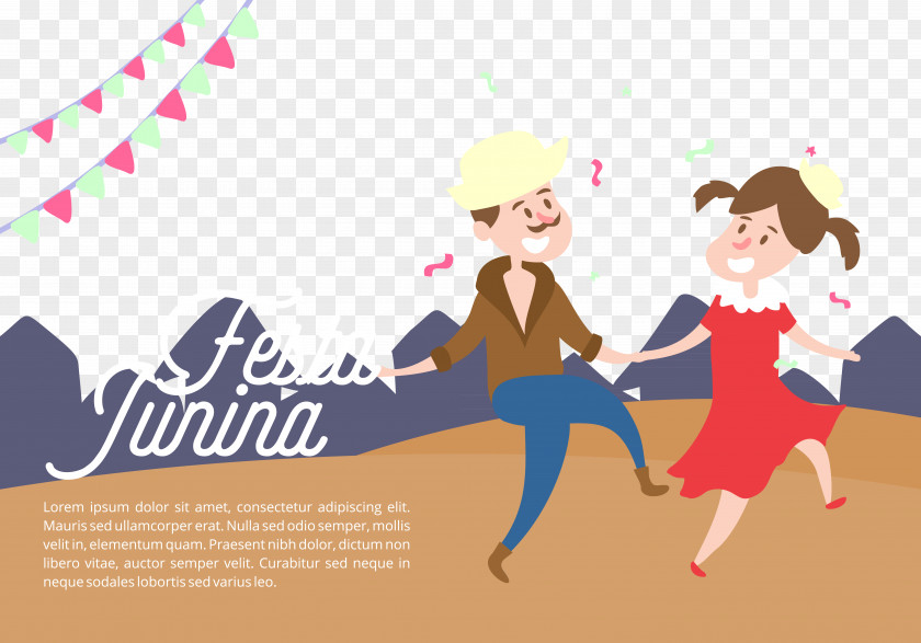 Celebrate The Dancing Of Men And Women Festa Junina Dance Illustration PNG