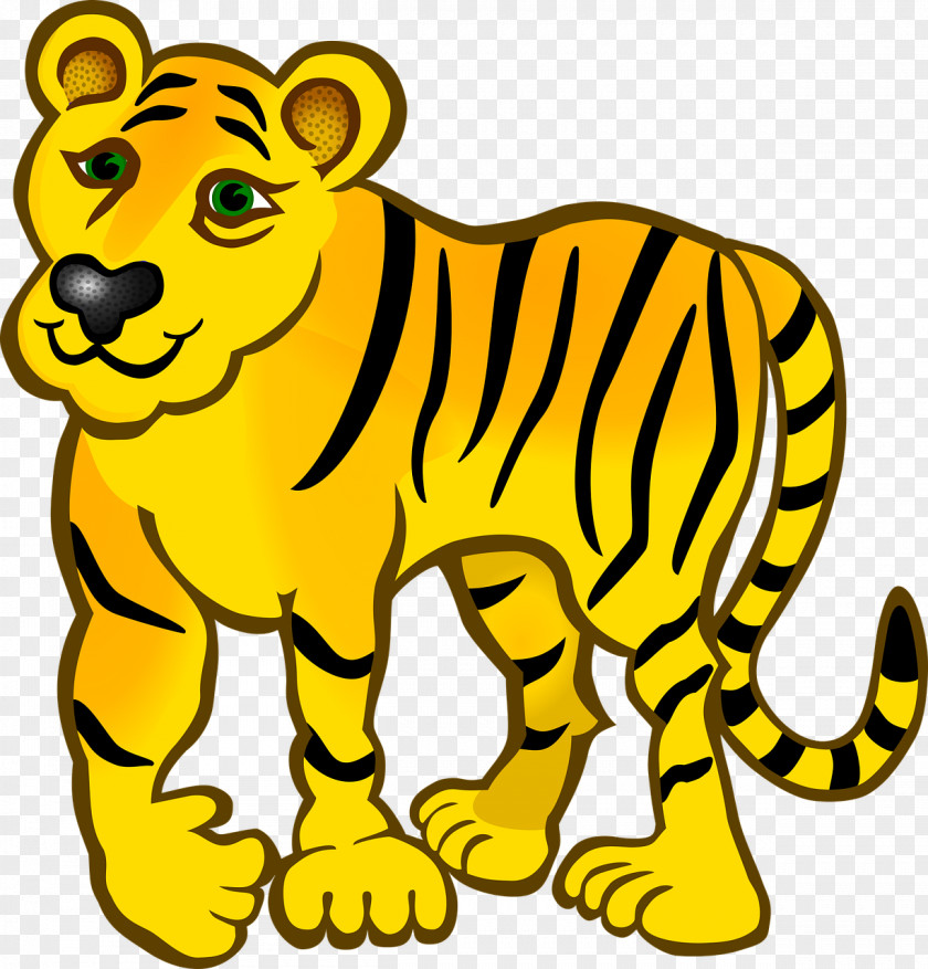 Yellow Tiger Preposition And Postposition Adverb Clip Art PNG