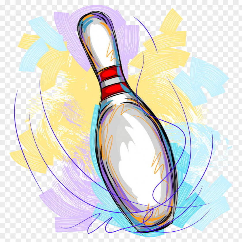 Bowling Painted Ten-pin Illustration PNG