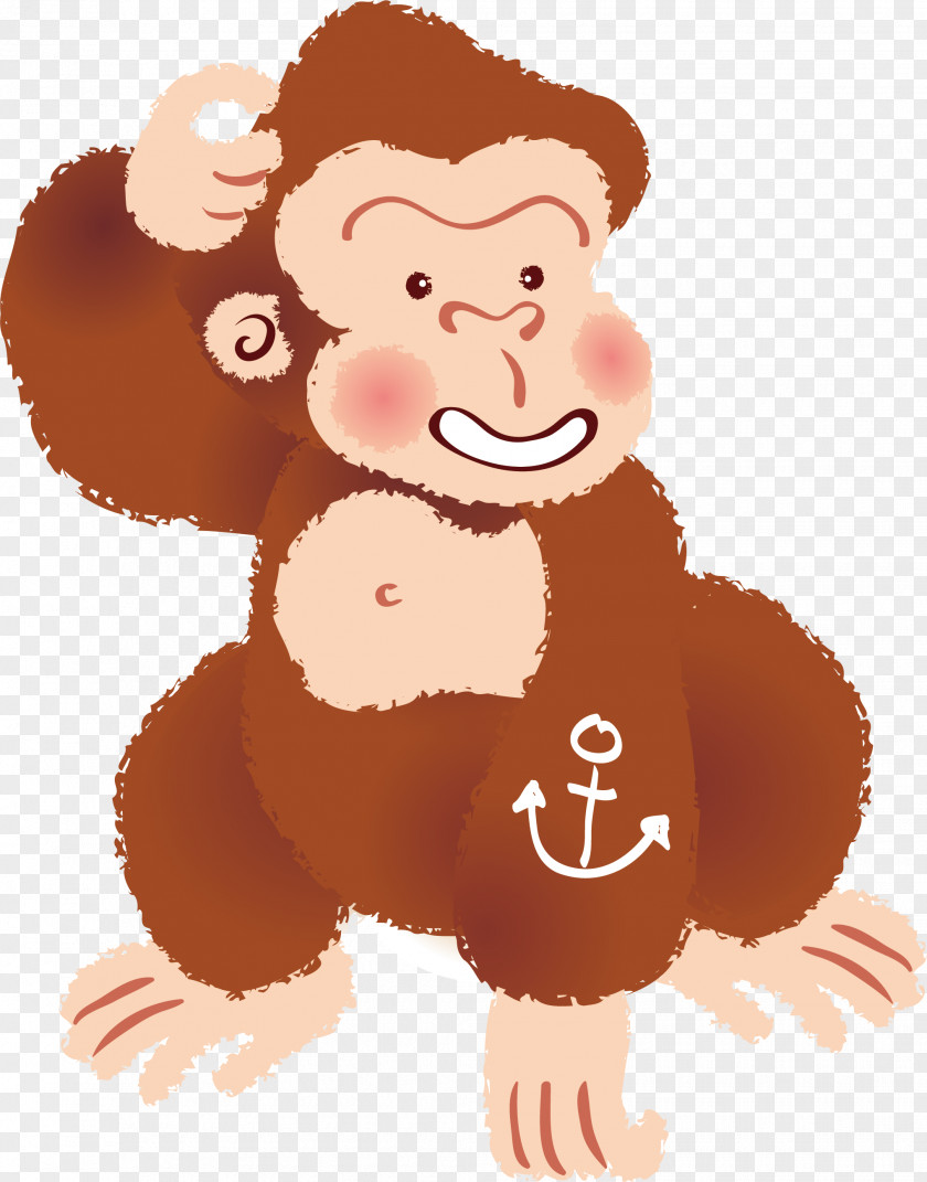 Cartoon Monkey Vector Orangutan Gorilla Clip Art PNG