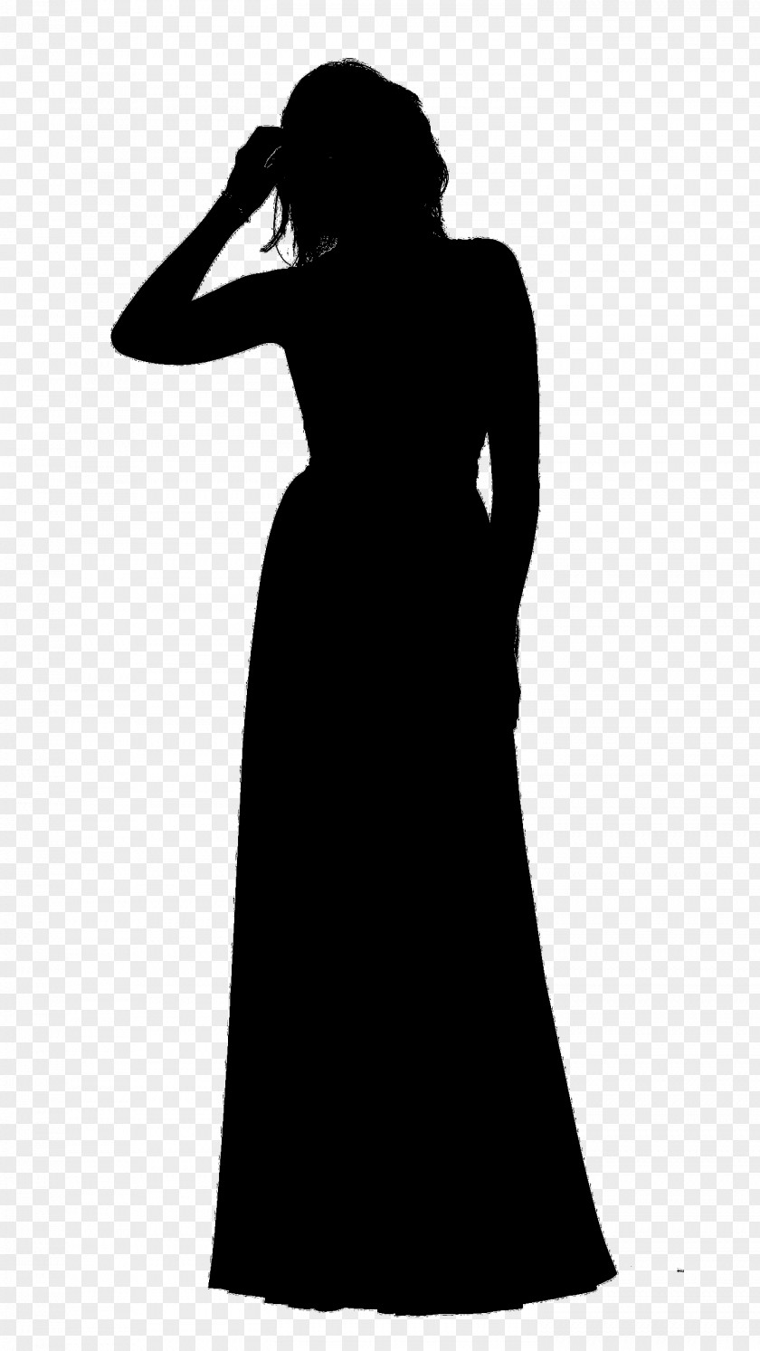 Shoulder Beak Gown Silhouette Black M PNG