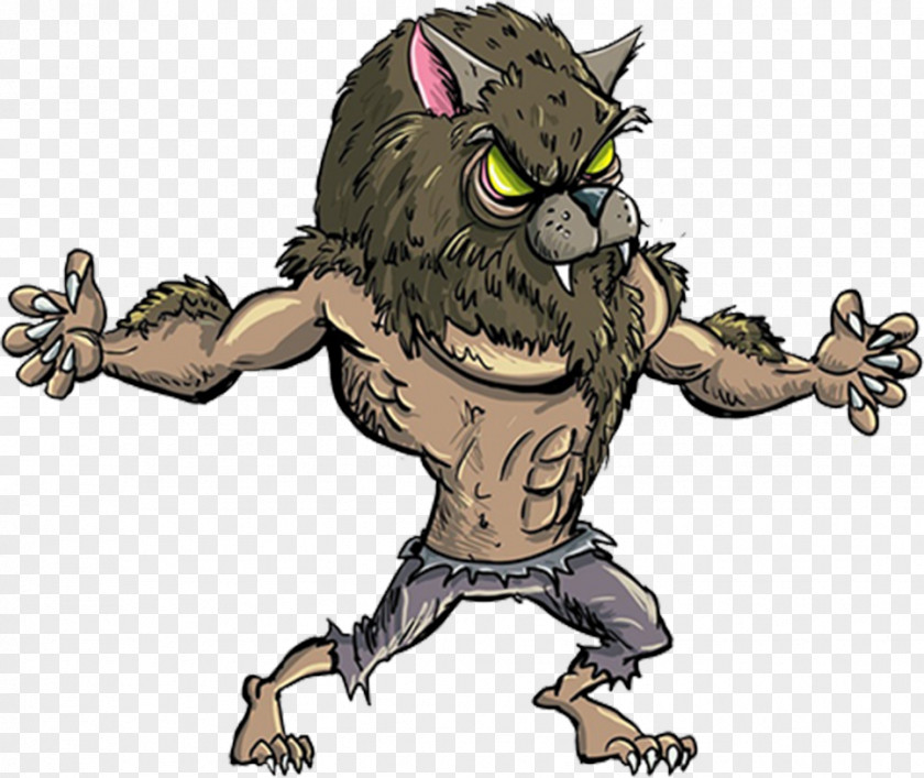 The Werewolf Plays Character Cartoon Hand Painted Halloween Clip Art PNG