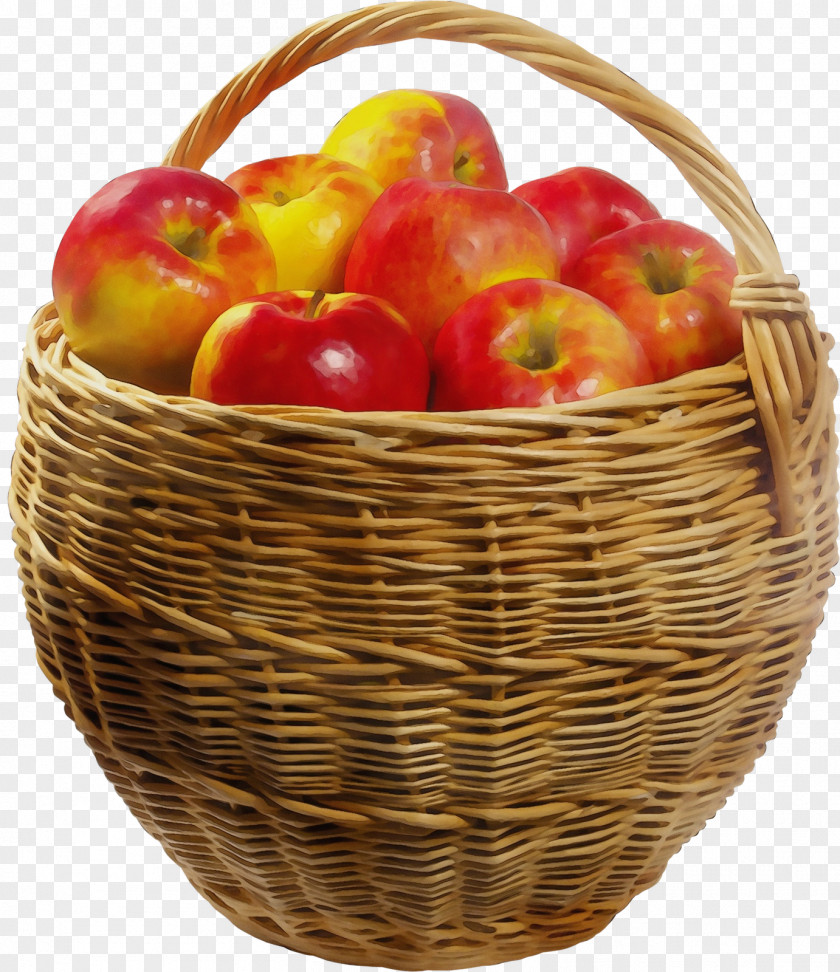 Wicker Apple Natural Foods Fruit Basket PNG