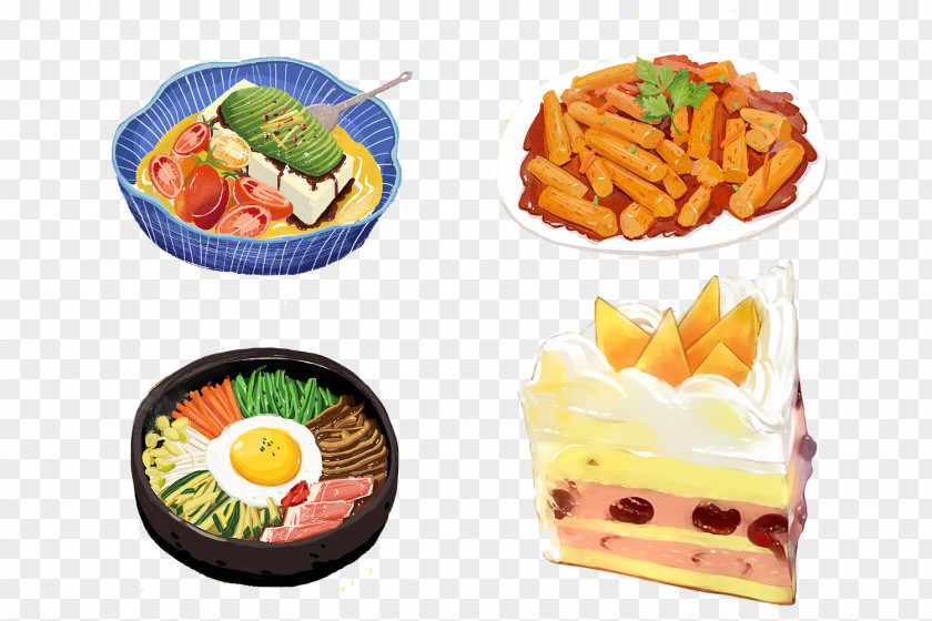 Delicious Hand-painted On The Tongue Bento Vegetarian Cuisine Meal Food PNG