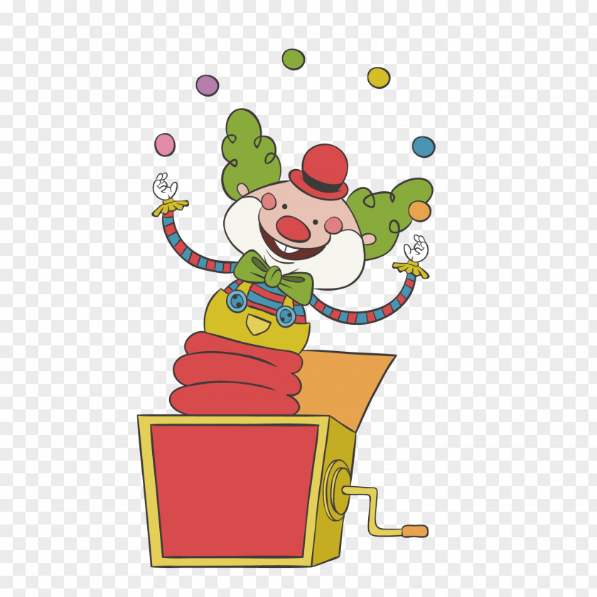 Hand Painted Clown Circus Cartoon Illustration PNG