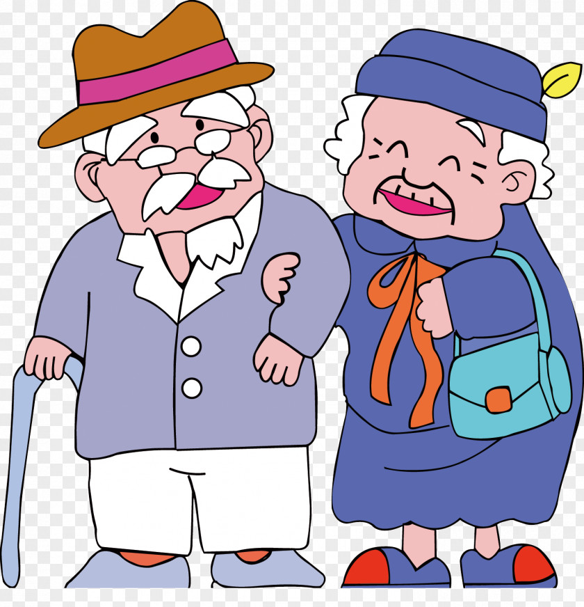 Vector Old Couple Age Icon PNG