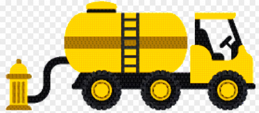 Yellow Transport Car Cartoon PNG
