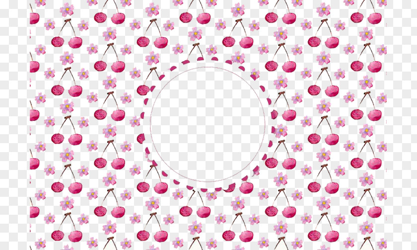 Litchi Fruit Cherry Compote Watercolor Painting Blossom Pattern PNG