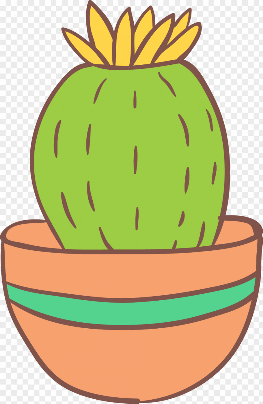 Potted Cactus Cartoon Creative Pumpkin Cactaceae Clip Art PNG