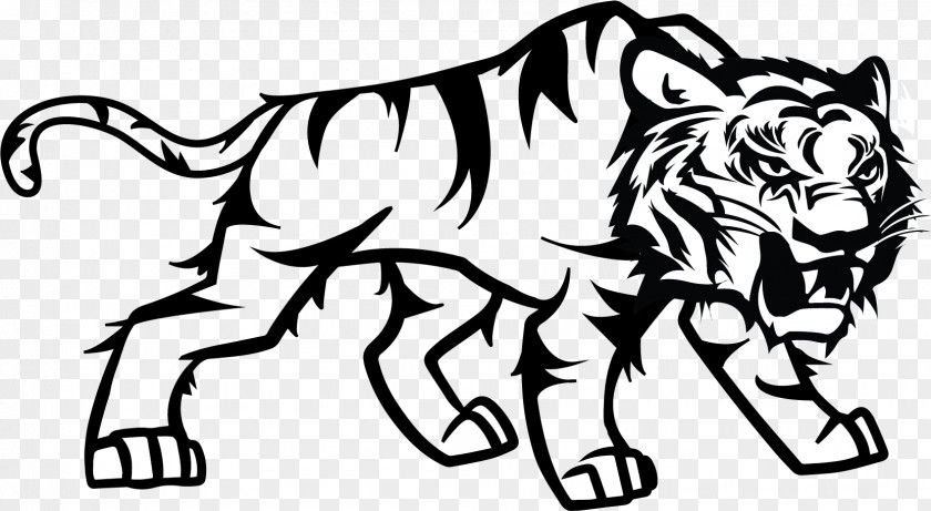 Tiger Cat Black And White Logo Lion PNG