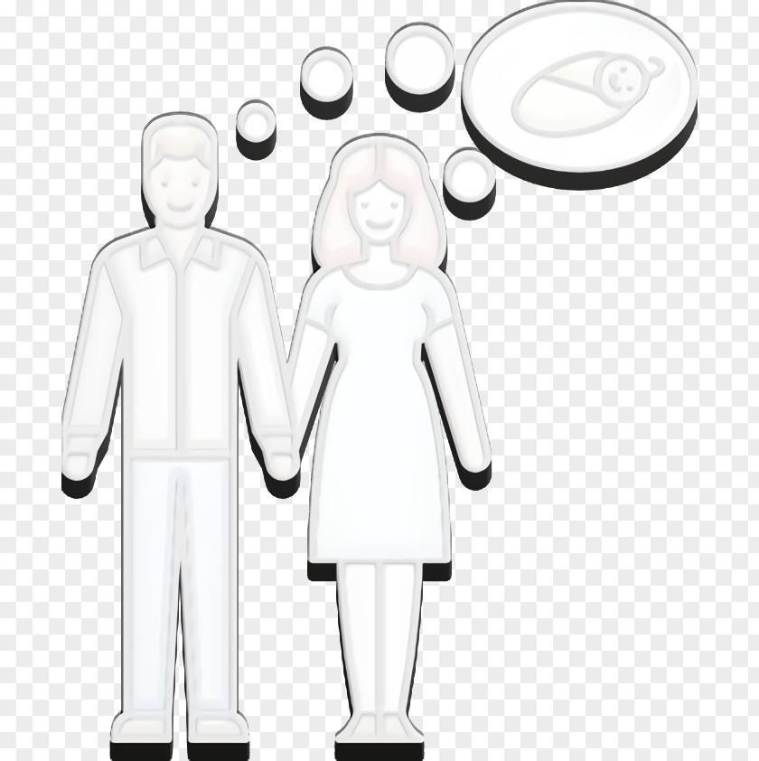 Woman Icon Linear Color Families Couple PNG