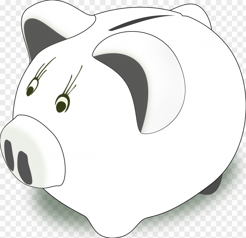 Pink Black And White Clip Art Piggy Bank Vector Graphics PNG