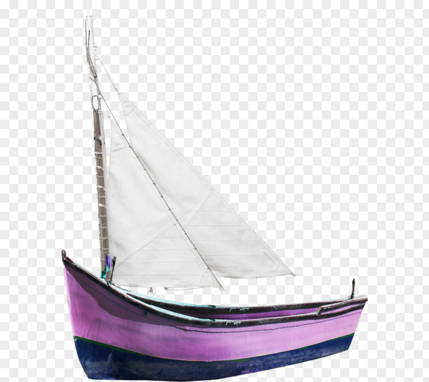 Purple White Sail Boat Sailing Ship PNG