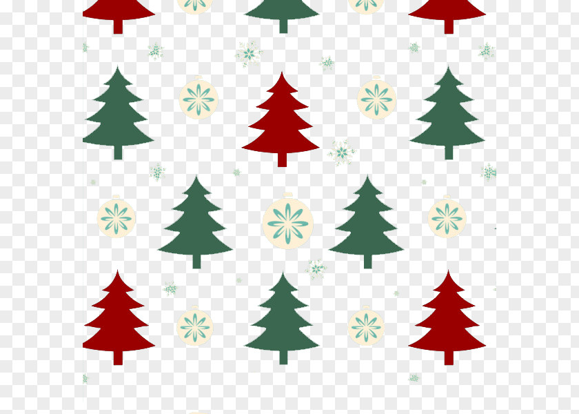 Christmas Trees And Snowflakes Tree Ornament Pattern PNG