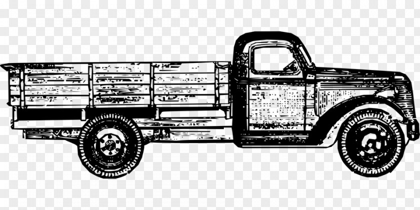 Retrostyle Automobile Pickup Truck Clip Art PNG