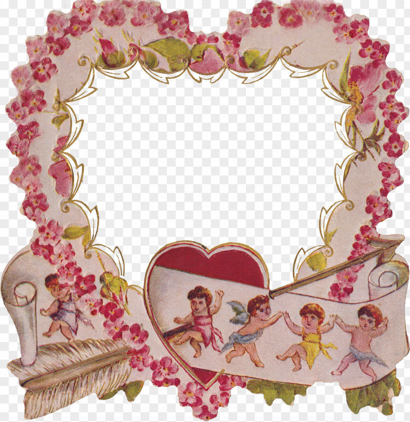 Vintage Frame Picture Frames Heart Valentine's Day Desktop Wallpaper PNG