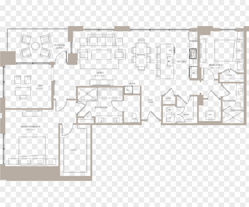Apartment Floor Plan The Sutton Buckhead Luxury Apartments House PNG