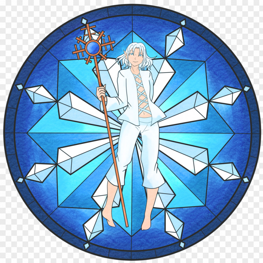 Stained Glass Figure Cobalt Blue Material PNG