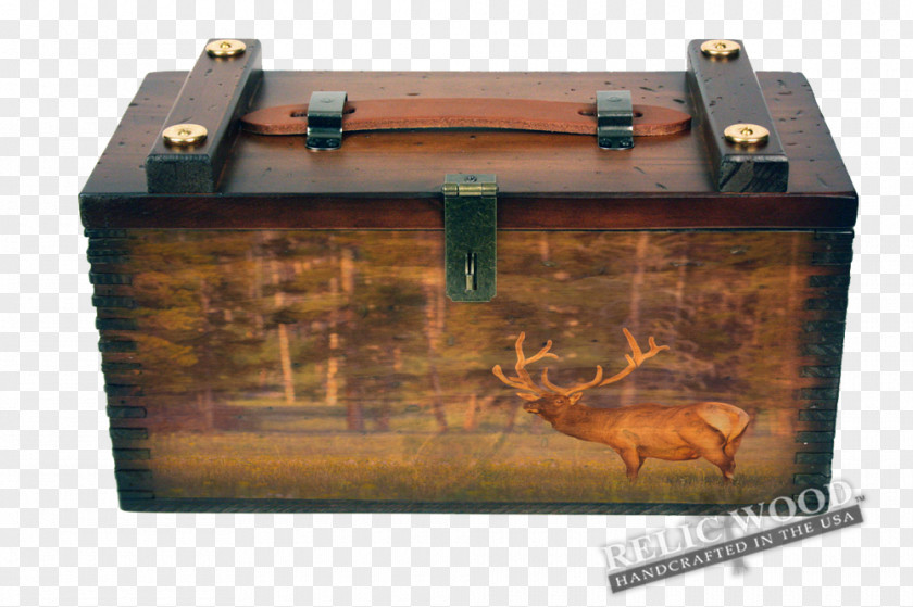 Wooden Box Elk Keepsake Shadow Antler PNG