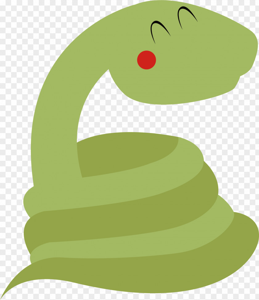 Hand Painted Green Snake Vector Clip Art PNG