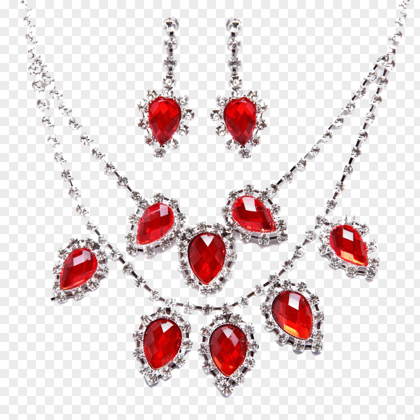 Ruby Necklace And Earrings Earring Jewellery PNG