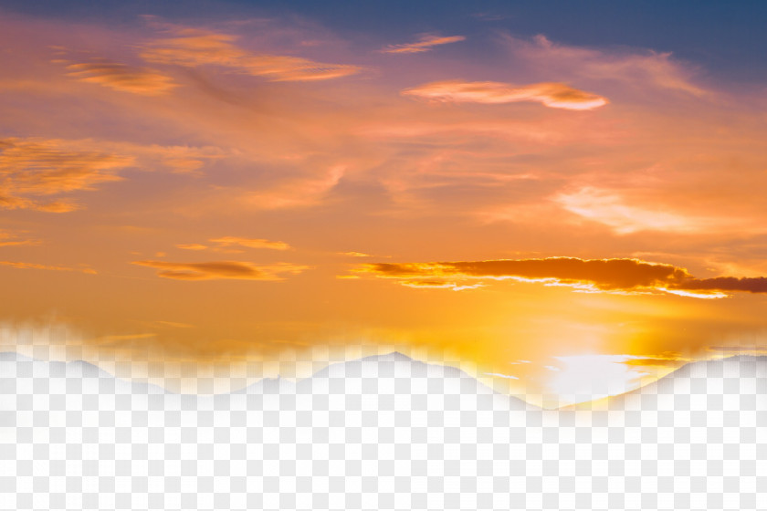 Yellow Sky Cloud Sunset Dusk PNG