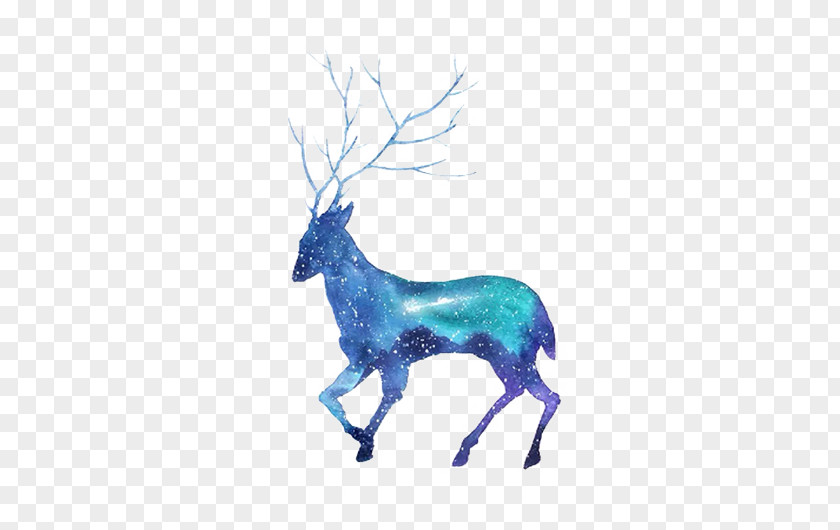 Free Creative Pull Deer Pictures Hoodie Blue Bluza PNG
