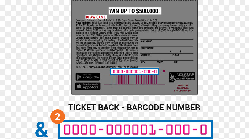 Lottery Tickets Hoosier Raffle Ticket Scratchcard PNG