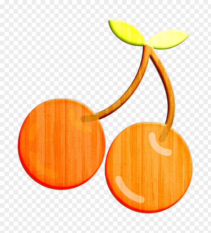 Peach Plant Gastronomy Set Icon Cherries Fruit PNG