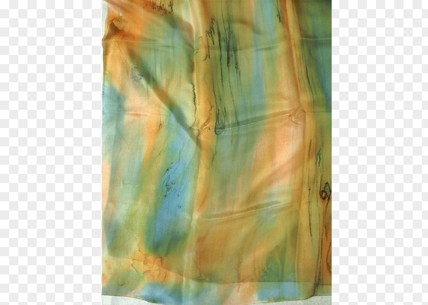 Silk Scarf Watercolor Painting Green Acrylic Paint PNG