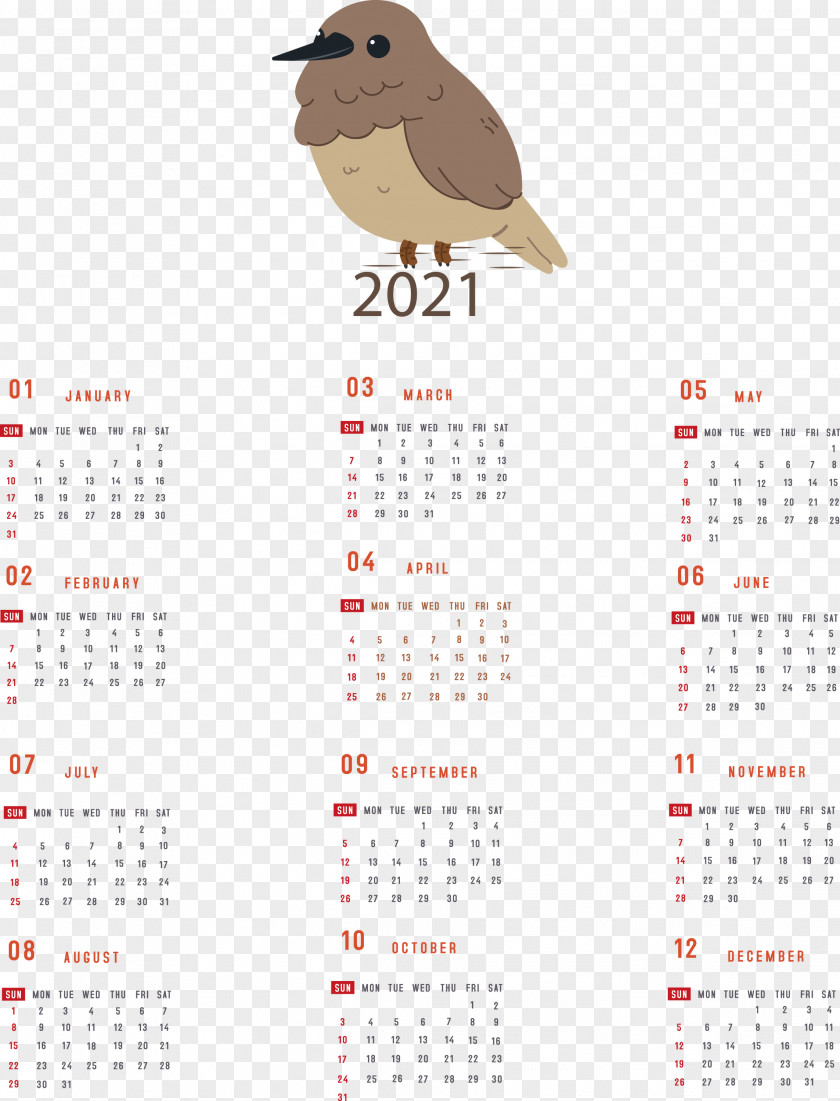 Printable 2021 Yearly Calendar PNG